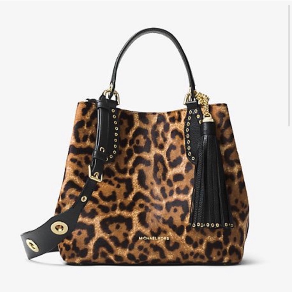 COPY - RARE! Michael Kors leopard calf hair Brooklyn